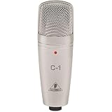 Behringer C-1 Micrófono de condensador (de estudio, XLR, 100 Ω, 40 Hz - 20 kHz), color plata