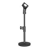 Neewer Soporte de Micrófono de Escritorio Estable con Base de Hierro Negro Clip de Micrófono...
