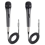Cable Matters Paquete de 2 micrófonos vocales dinámicos cardioides con Cable de 4,5 m, 6,35mm...