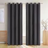 Blumtal Juego de 2 cortinas opacas con ojales para dormitorio H 265 x B140 Antracita