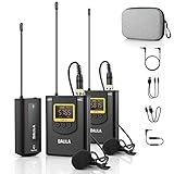 BALILA Microfono Inalambrico Profesional para Móvil,Cámara- UHF Sistema de Dos Micrófono de...