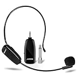 SOAIY Micrófono inalámbrico Diadema USB Micrófono inalámbrico UHF Oreja de Mano 2-en-1...