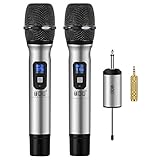 TONOR Micrófono inalámbrico UHF Karaoke, micrófono dinámico de mano dual con mini receptor...