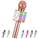 ShinePick Microfono Inalámbrico Karaoke, Micrófono Karaoke Bluetooth Portátil con Altavoz y...