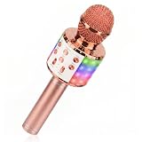 ShinePick Microfono Inalámbrico Karaoke, Micrófono Karaoke Bluetooth Portátil con Altavoz y...