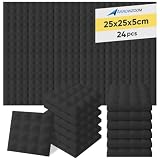 Arrowzoom 24 Panels acustico absorción sonido Pirámide 25x25x5cm Espuma acústica aislamiento...