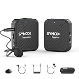 SYNCO Wireless Lavalier Microphone, G1(A1) 2.4G Lapel Mic System Transmitter Receiver Kit, 70m...