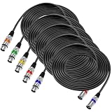 QWORK® 5 Piezas 5M Cable XLR, 3 Pines Macho Hembra Sin Interferencias, para Micrófono,...